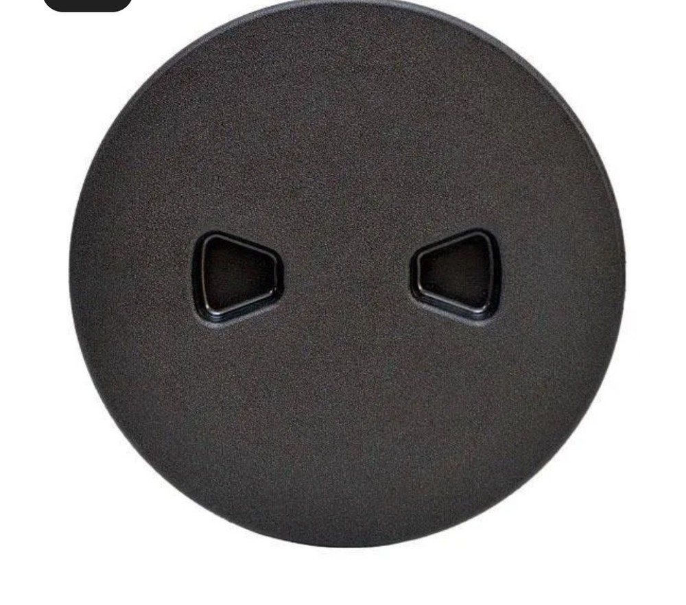 Marpac 6 Inch Black Textured Marine Deck Plate Screw Out Boat Storage 7-0623