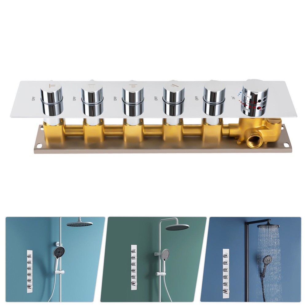 5 Way Shower Diverter Valve Thermostatic Mixer Valve Outlet Shower Valve Kit