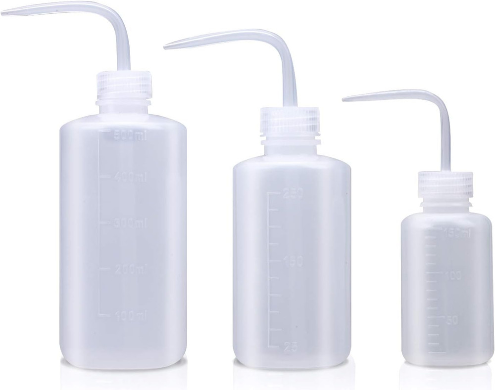 3 Pack Squirt Squeeze Bottle 250 or 150/250/500ml Narrow Mouth LDPE Clear