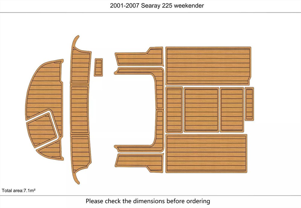 2004 Sea ray 225 weekender Cockpit Swim platform EVA Pad Foam Teak Deck flooring