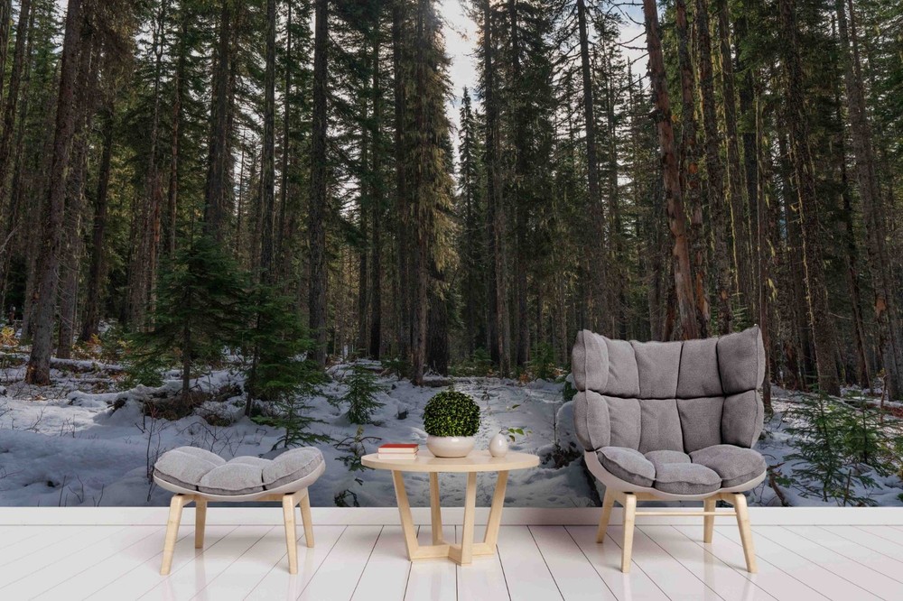 3D Forest Snow Winter Landscape Wall Murals Wallpaper Murals Wall Sticker