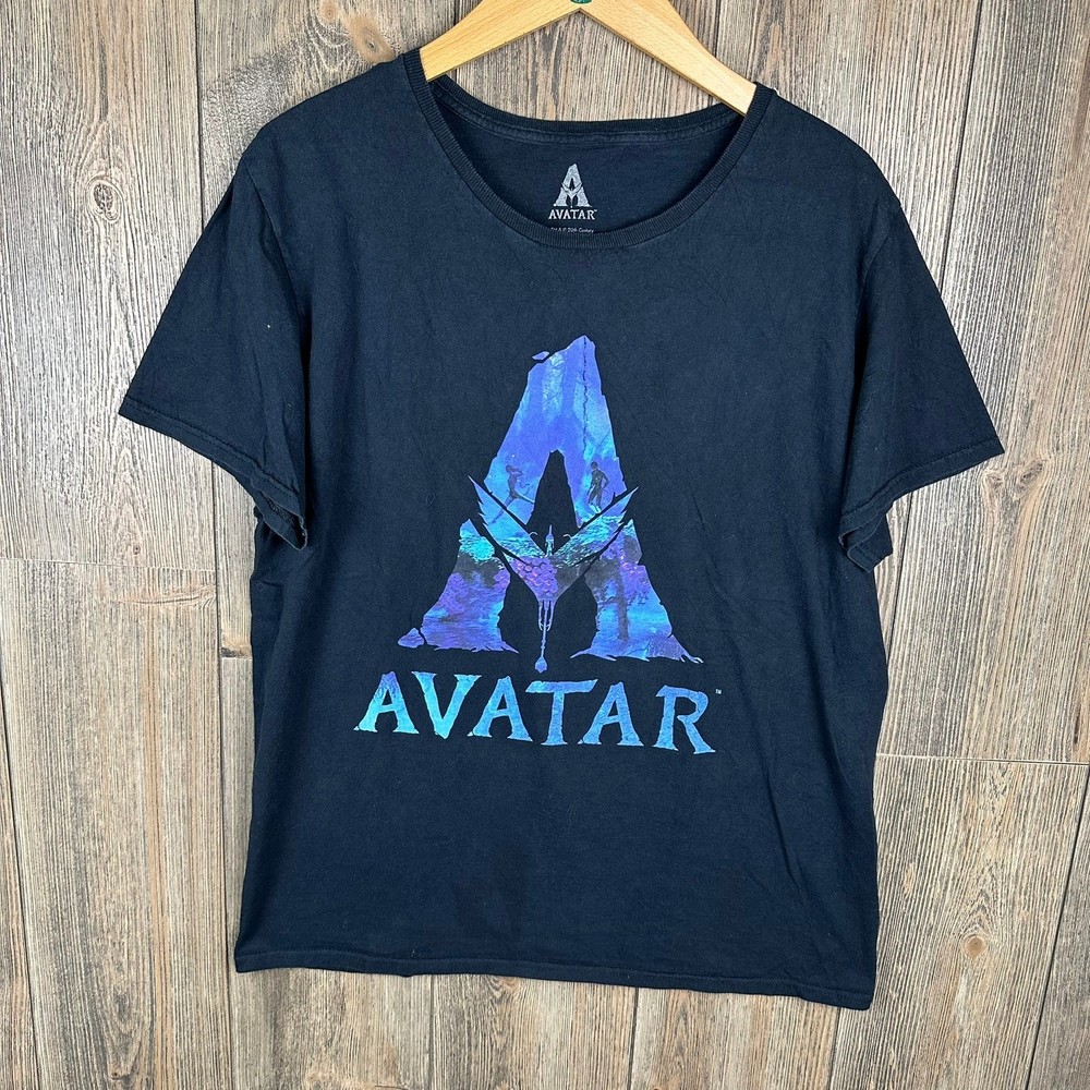 Avatar Movie Graphic T-Shirt 20th Century Studios Black Tee Large James Cameron