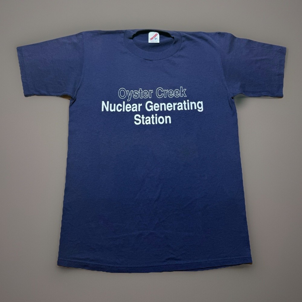 Vintage 80s Oyster Creek Nuclear Generating Power Station Faded Shirt Medium
