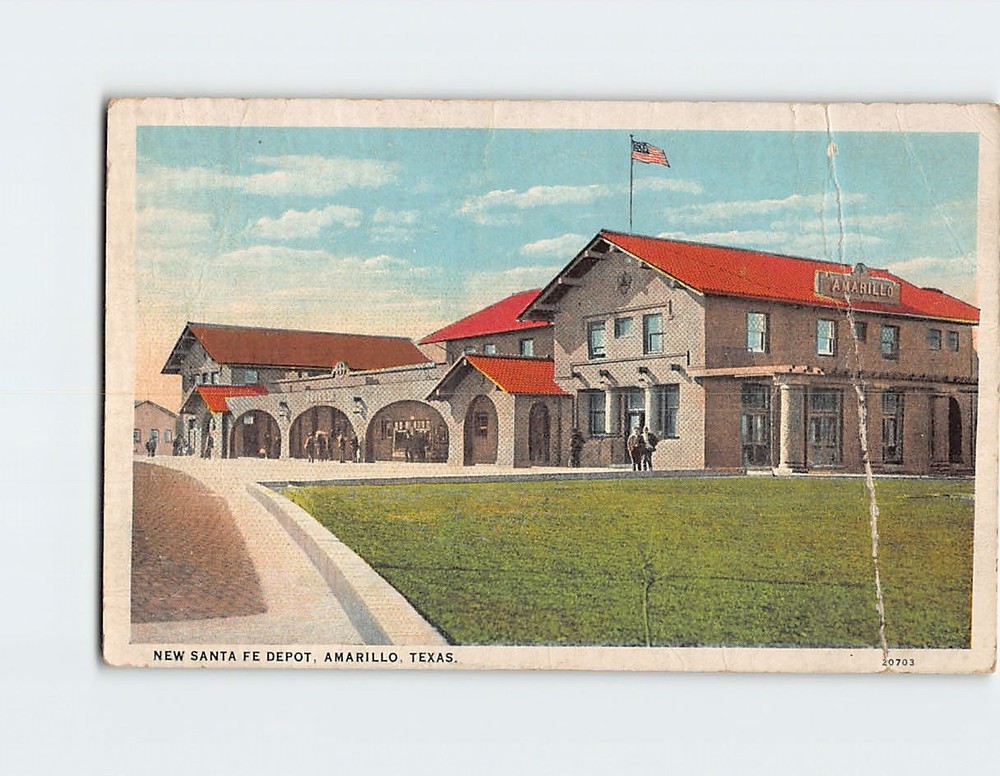Postcard New Santa Fe Depot Amarillo Texas USA