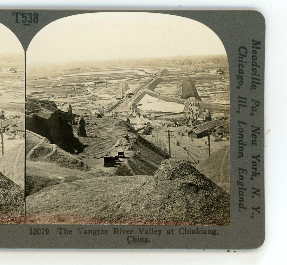 Yangtze River Valley at Chinkiang China Keystone Stereoview