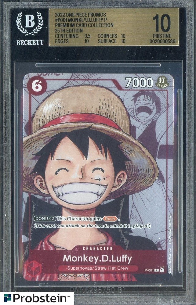 2022 One Piece Promos Monkey D Luffy PCC 25th Edition BGS 10 PRISTINEPROBSTEIN is actively accepting consignments !!
