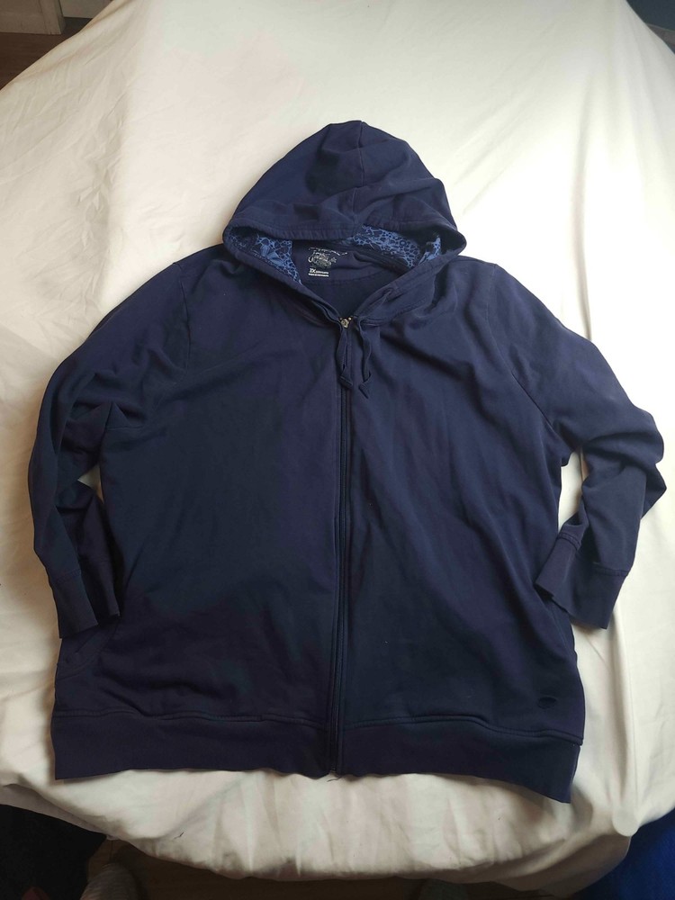 Just My Size Hoodie Womens 3X Blue Floral Loungewear Soft Girl Gorpcore Outdoor