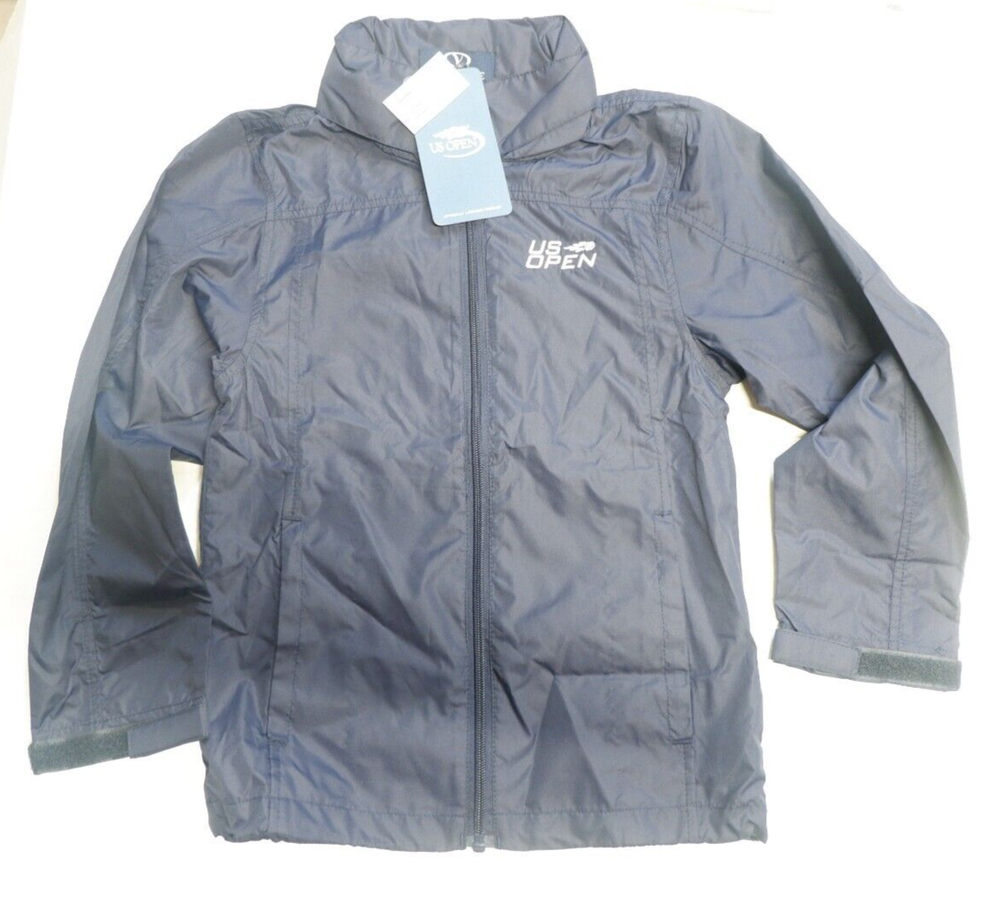 US OPEN VANTAGE YOUTH FULL ZIP LT. WEIGHT HOODED JACKET,BLUE, SM 4/6