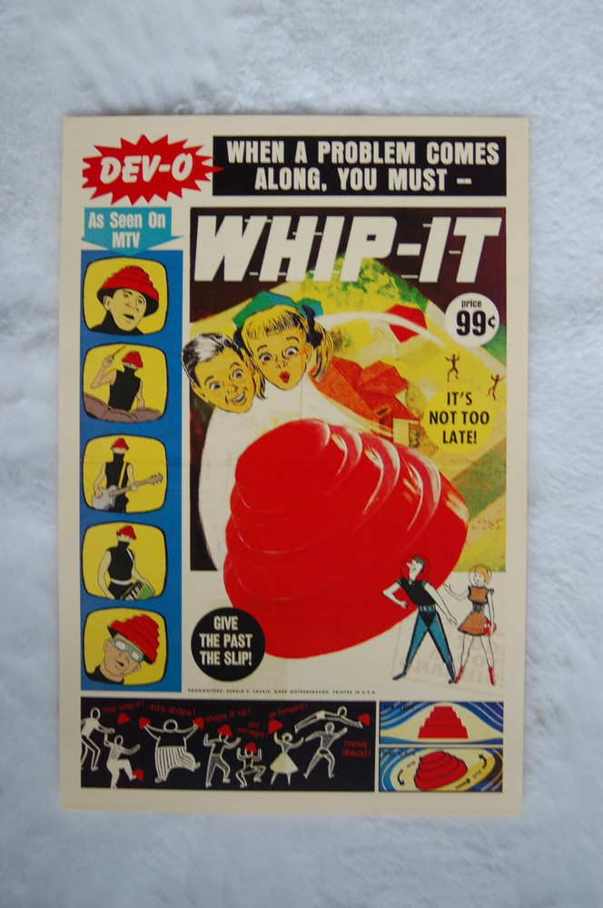 Whip IT DEVO Cap Promotional poster 1980s Toy Advertisment
