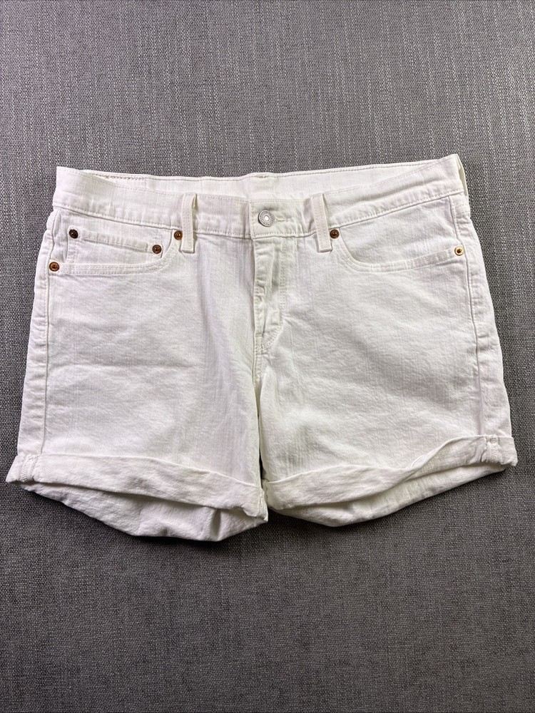 Levi’s Shorts Women’s 30 White Cuffed Hem Mom Casual Preppy Beach