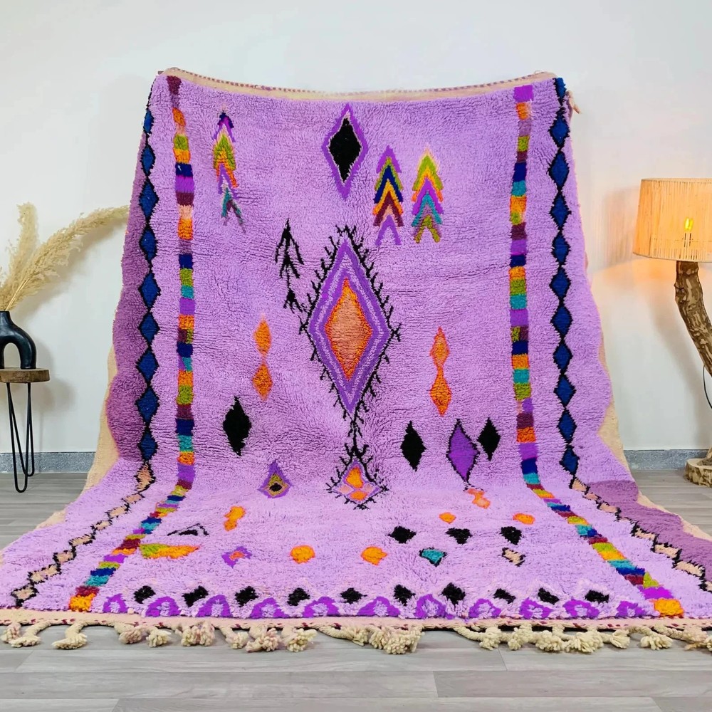 Handwoven Moroccan Berber Wool Rug Color Multicolor Handmade Design Carpet Rug