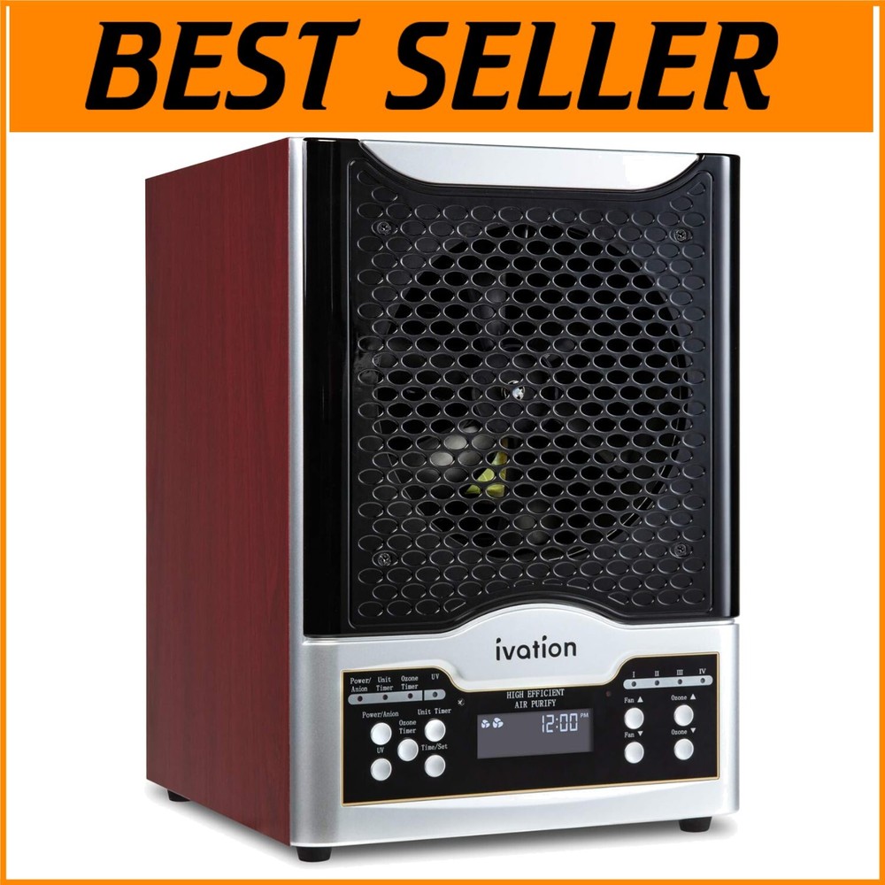 Ozone Air Purifier with Remote Control & Adjustable Timer - 5-in-1 Technology