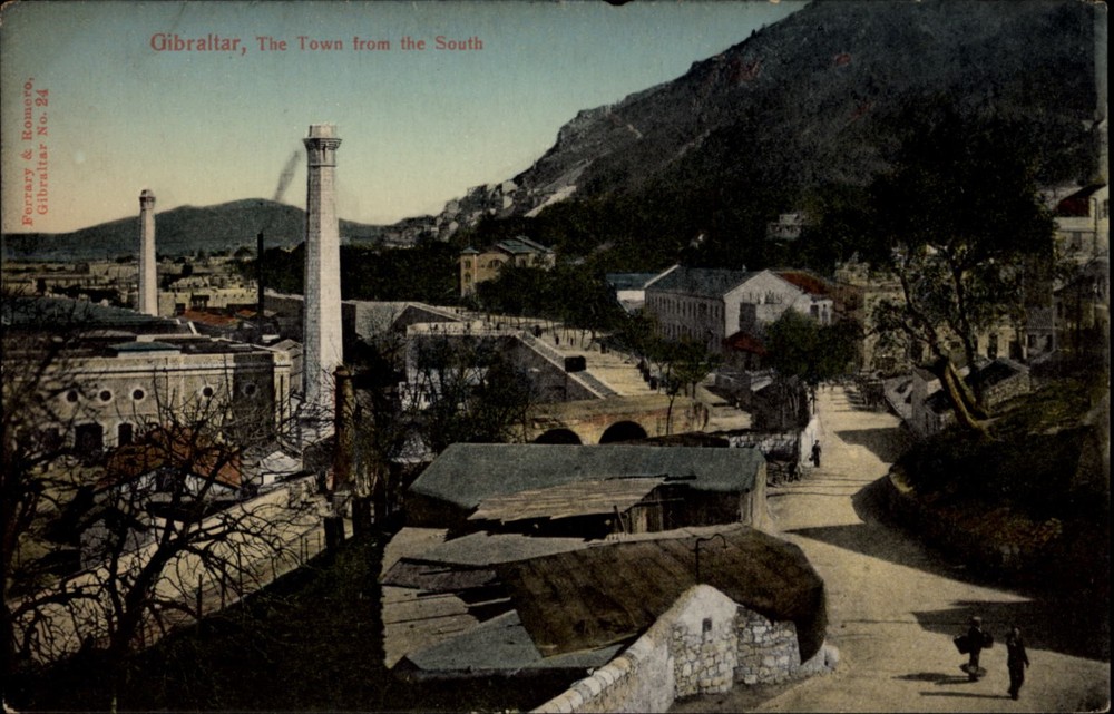 Gibraltar The Town from the South view vintage postcard z152
