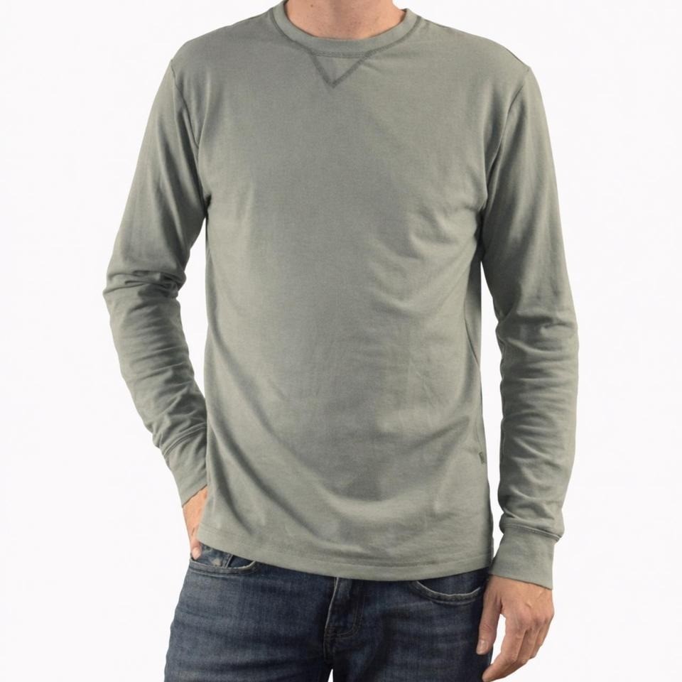 Lee Mens Long Sleeve Crew Neck Shirt Sage Green Heather Tri-Blend RN123187 Small