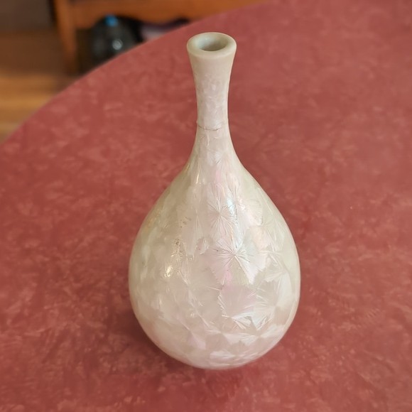 Decorative Mini Crystalline Snowflake White Glaze Flower Holder Bud Vaaase