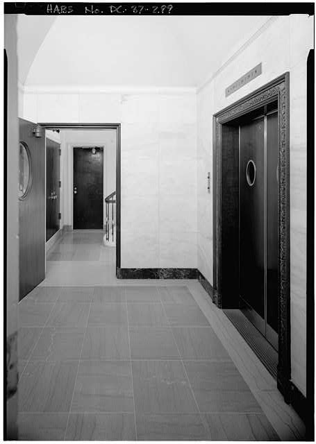 Photo:White House Washington DC 1930s G-19 Elevator Hall Interior