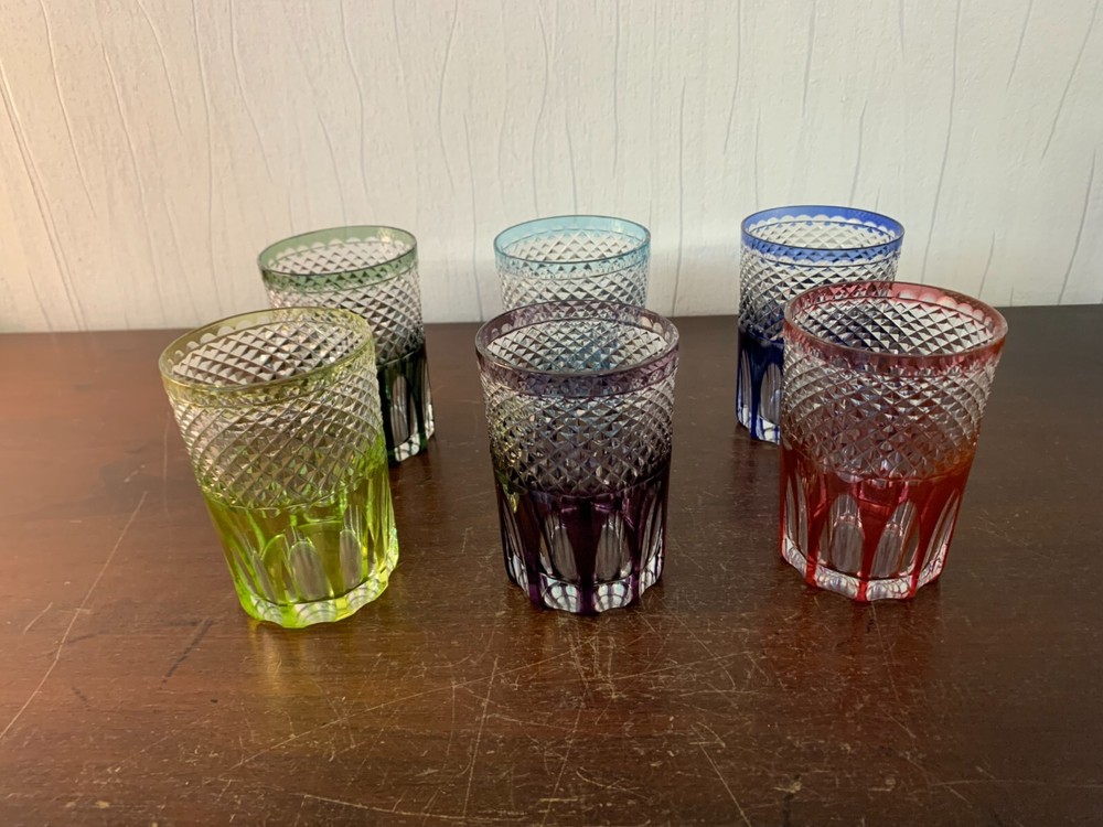 5 Tea Glasses Overlay Crystal From Saint Louis ?? Price Per Unit