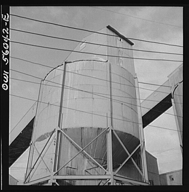 Photo:Industrial Silo Grain Elevator 1900s Black and White Photograph