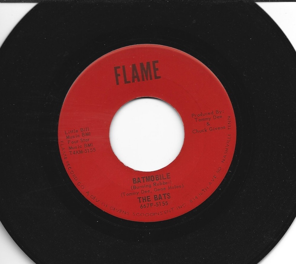 Surf Garage Instros 45 -The Bats  (Gene Moles) - Batmobile - Hear- 1966 Flame