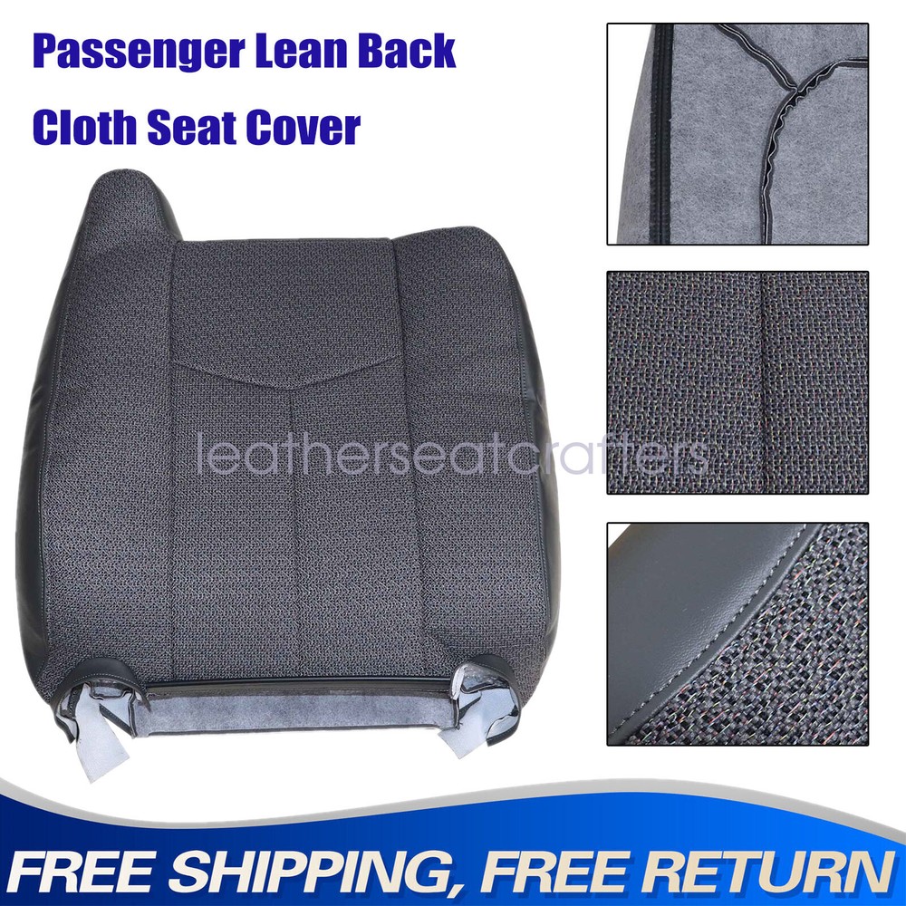 For 2003-07 Chevy Silverado GMC Sierra Passenger Top Cloth Seat Cover Dark Gray