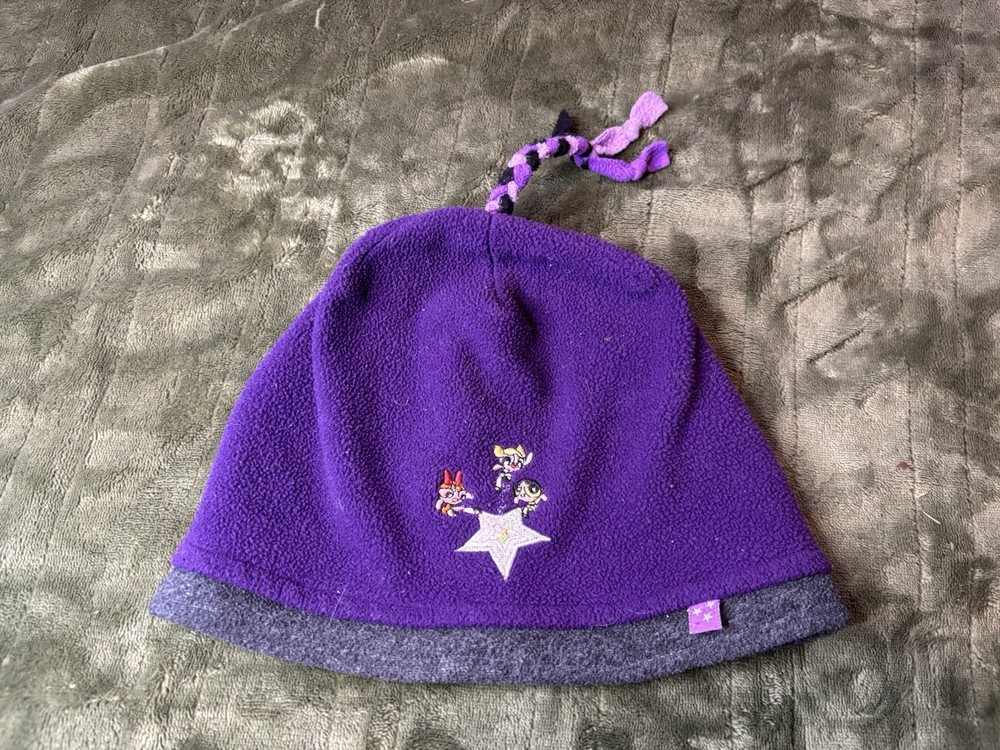 Vintage Y2K Cartoon Network The PowerPuff Girls Embroidered Fleece Beanie Hat