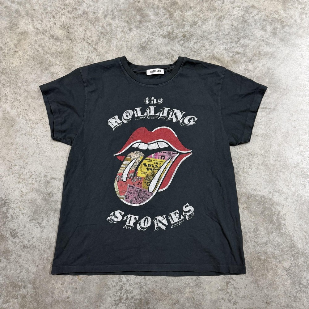 Rolling Stones Shirt Womens Medium Black Daydreamer Tongue Graphic T-Shirt Tee