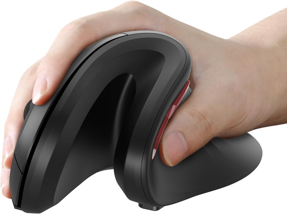 Seenda Ergonomic Vertical Mouse with Jiggler - Bluetooth & 2.4G USB in Black