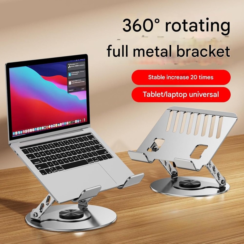 Laptop Stand Portable Aluminum Notebook Holder Foldable 360 Rotating Durable