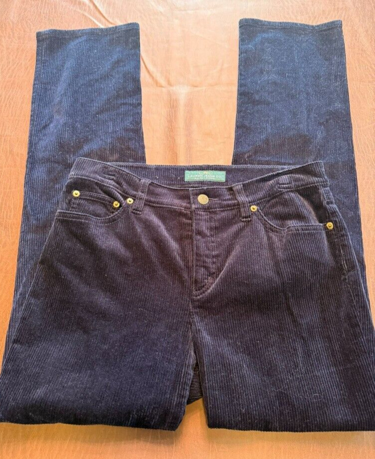 Lauren Ralph Lauren Pants Womens 6 (27x27*) Navy Corduroy Straight Leg Stretch