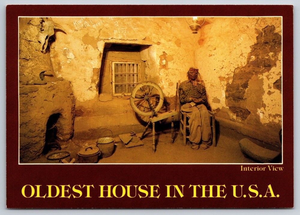 Santa Fe NM Postcard Interior View of Oldest House in USA Unposted