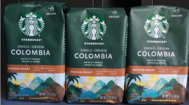 Starbucks Colombia Ground Coffee 3 Packages Medium Roast