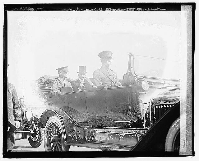Pershing & Marshall in auto,1919,General John J. Pershing,Black Jack Pershing