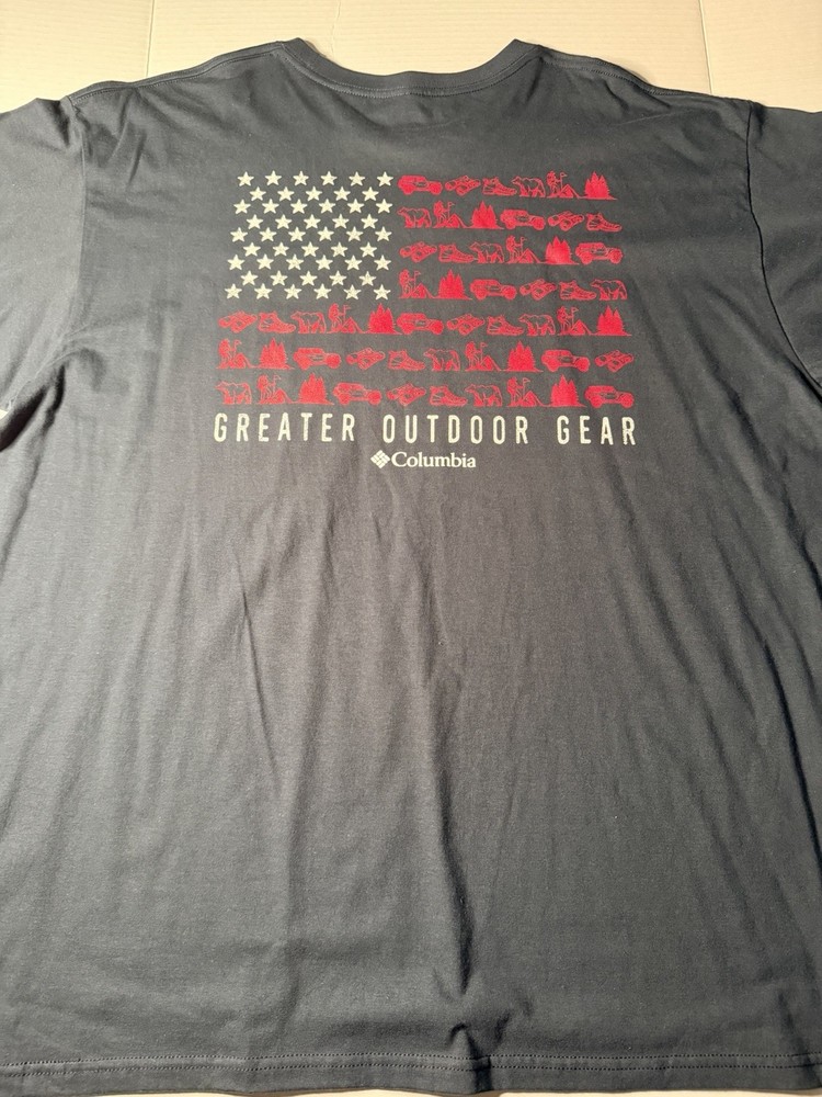 Columbia Sportswear Navy Greater Outdoors American Flag T-Shirt Men’s 2xl