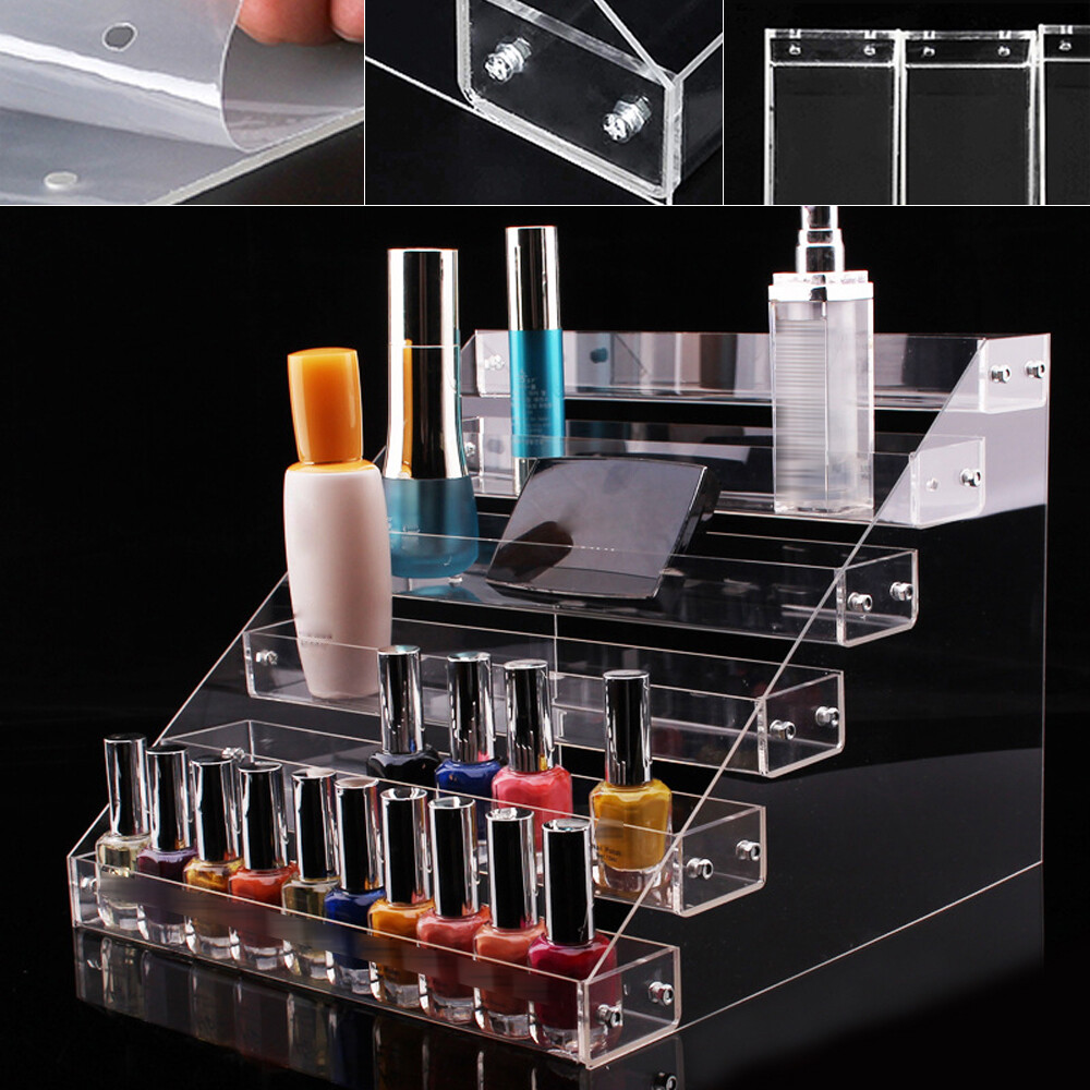 6 Tier Acrylic Cosmetic Makeup Organizer Lipstick Display Ladder Ink Shelf