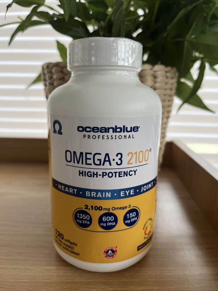 Ocean Blue Omega3 2100 Supplement Fish Oil 120 Softgels Expires 07/27