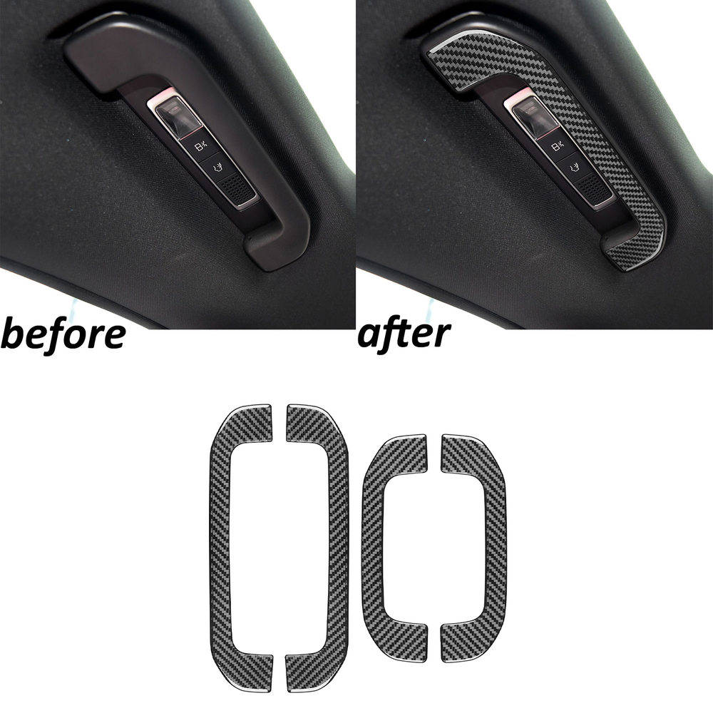 Real Carbon Fiber Interior Roof Handle Panel Trim For Benz S-Class W222 2013-20