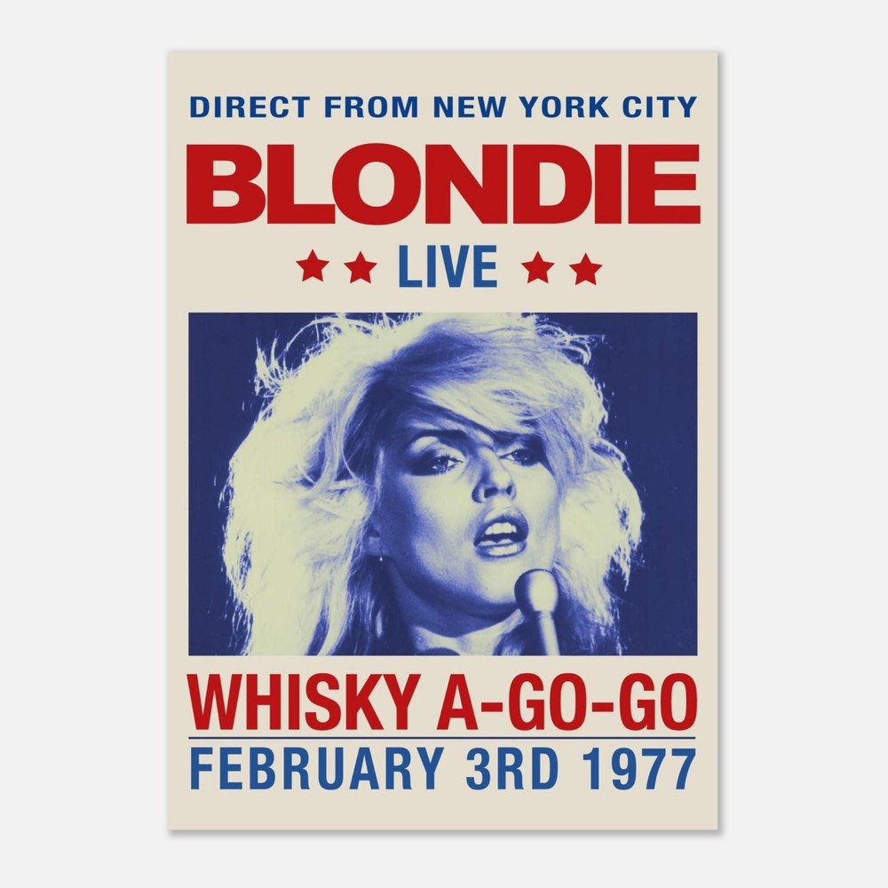 Blondie Whisky a Go Go 1977 Concert Poster 24x36 Vintage Wall Art Unframed