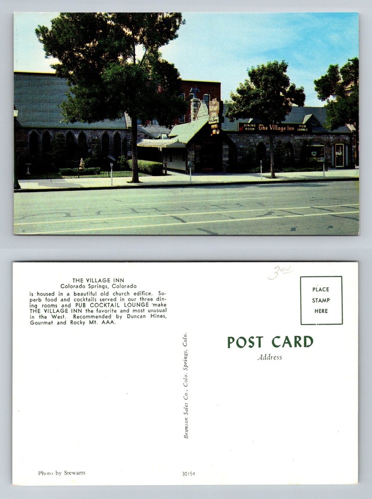 Colorado Springs, CO-Colorado, Village Inn Church Restaurant Vintage Postcard