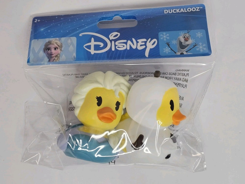 Jeep Duck Bath Toy Disney Elsa & Olaf Duckalooz Rubber Duckie 2 Pack New