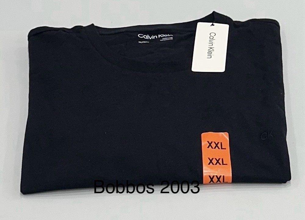 Calvin Klein Men's Cotton Crewneck Short Sleeve T-Shirt, Black Beauty, XXL