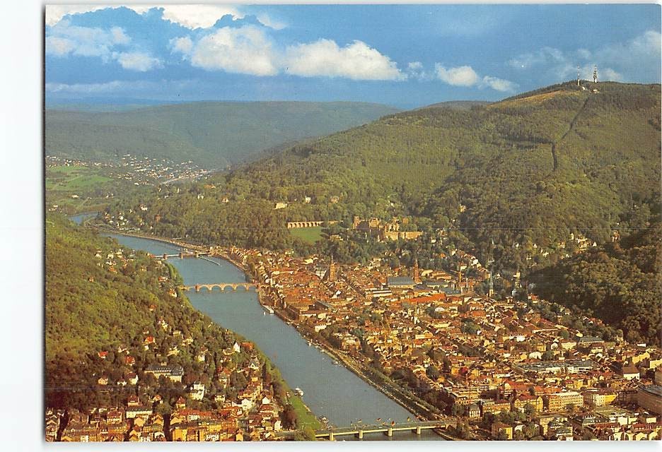 Postcard Aerial View Heidelberg Germany