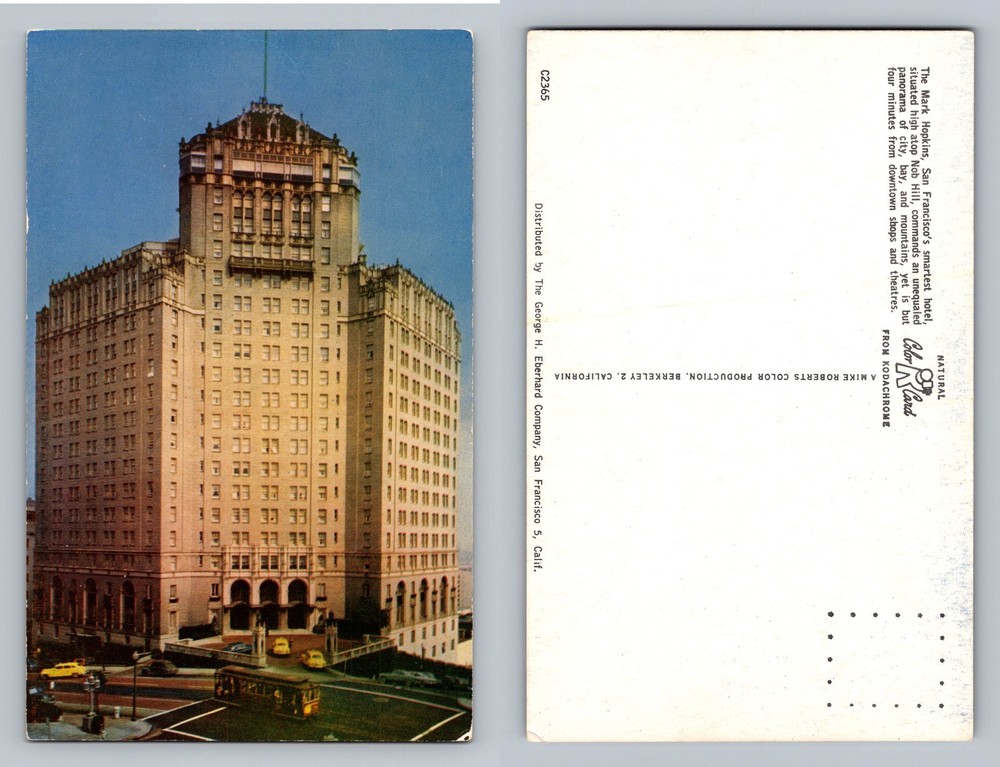San Francisco, CA-California, Mark Hopkins Hotel View Card Vintage Postcard