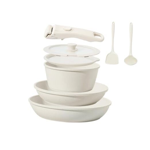 8PCS Nonstick Ceramic Cookware Set with Pots and Pans