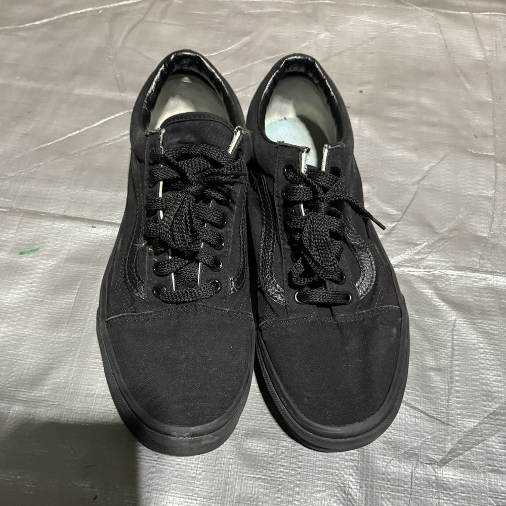 VANS Men's Black Lace-Up Sneakers US 10 Cotton Blend Upper Rubber Sole