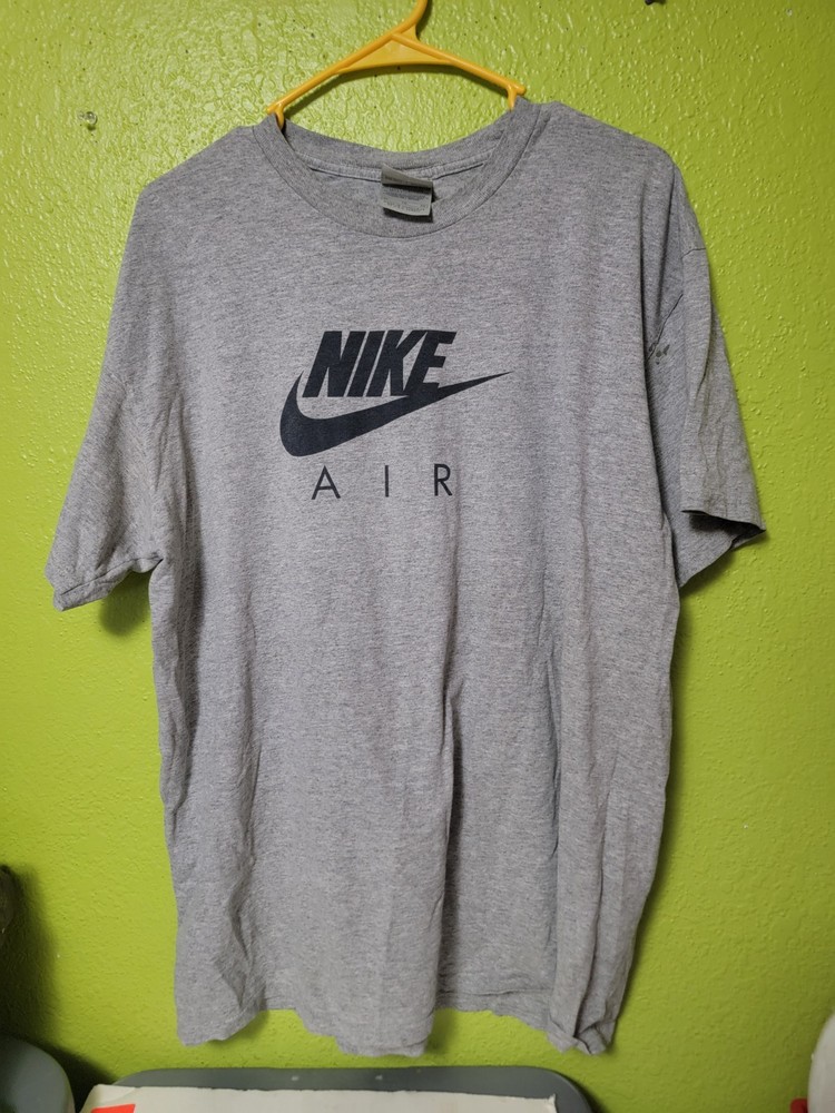 Vintage Nike Air T-Shirt Size XL Heather Gray 2000’s Y2K White Tage