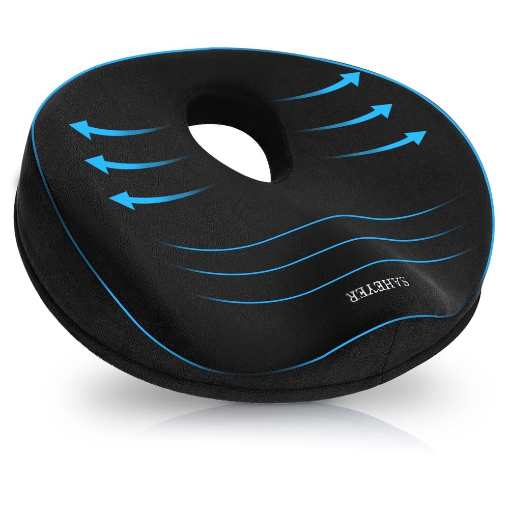 Donut Pillow for Tailbone Pain and Hemorrhoids, Memory Foam Donut Cushion for...