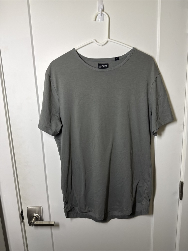 Men’s XL Cuts Curve Hem Grey T Shirt