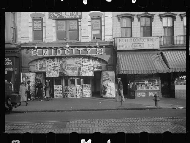 Photo:Mid City Confectionery Storefront 1930s Buck Jones Posters