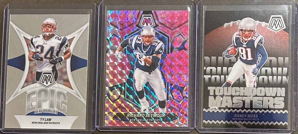 2024 Panini Mosaic New England Patriots Legends 3 Card Insert/Parallel Lot!
