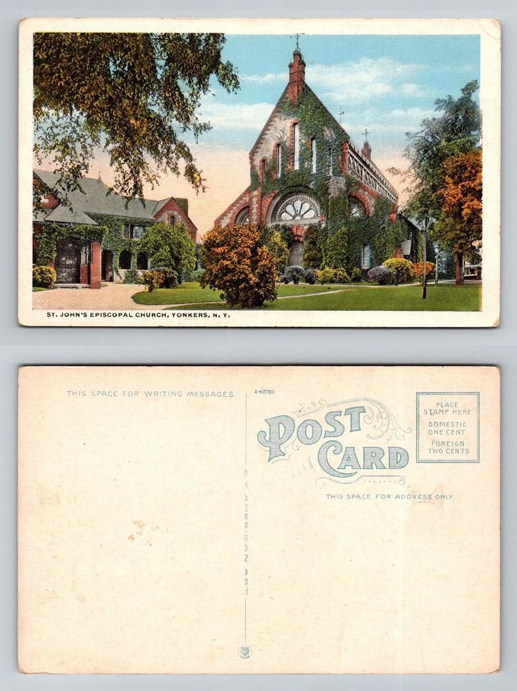 Yonkers, NY-New York, St Johns Episcopal Church Ivy Covered Vintage Postcard